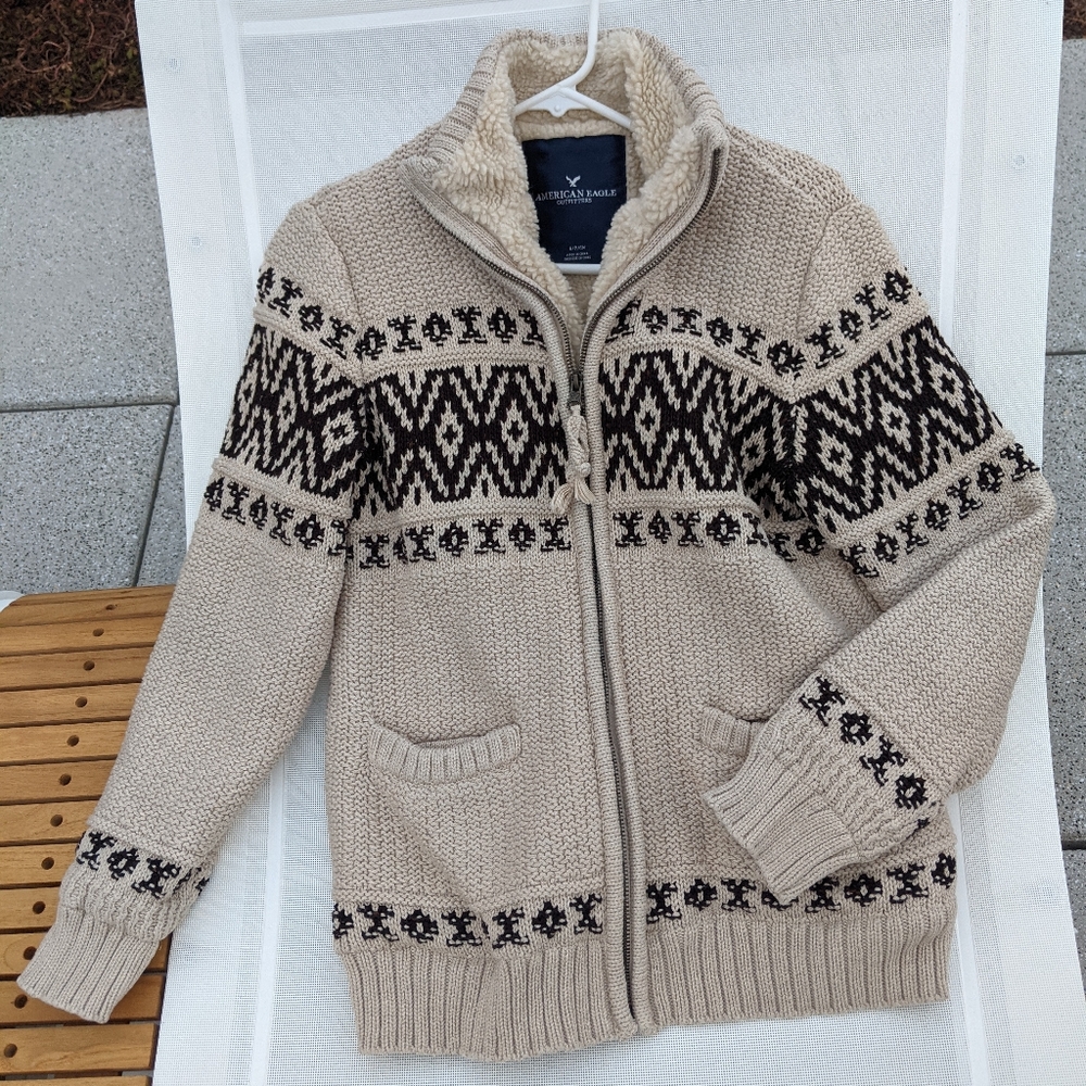 ARO Faux Sherpa Zip-Up Sweater